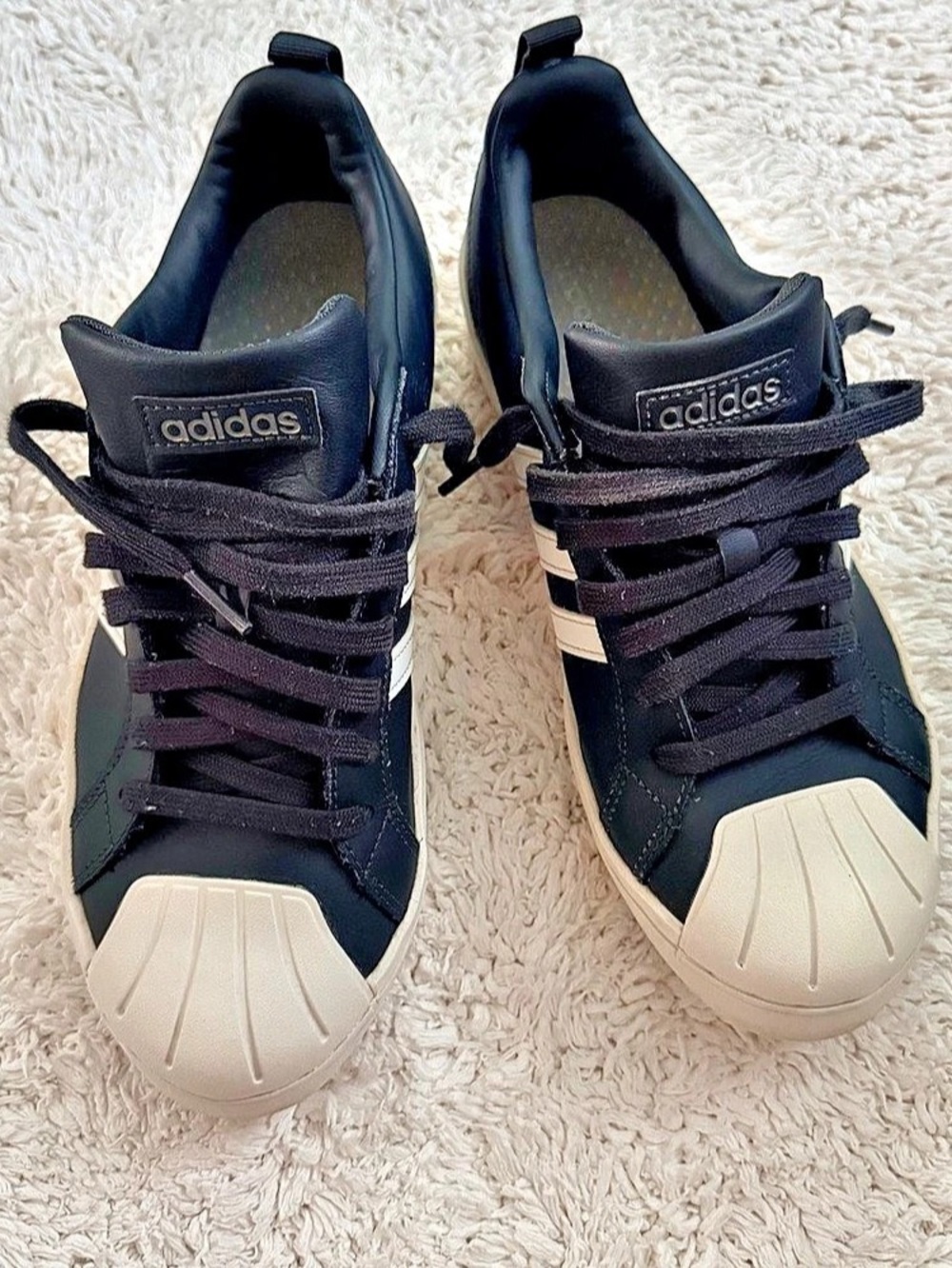adidas Superstar Shell Toe Sneakers in Black & White